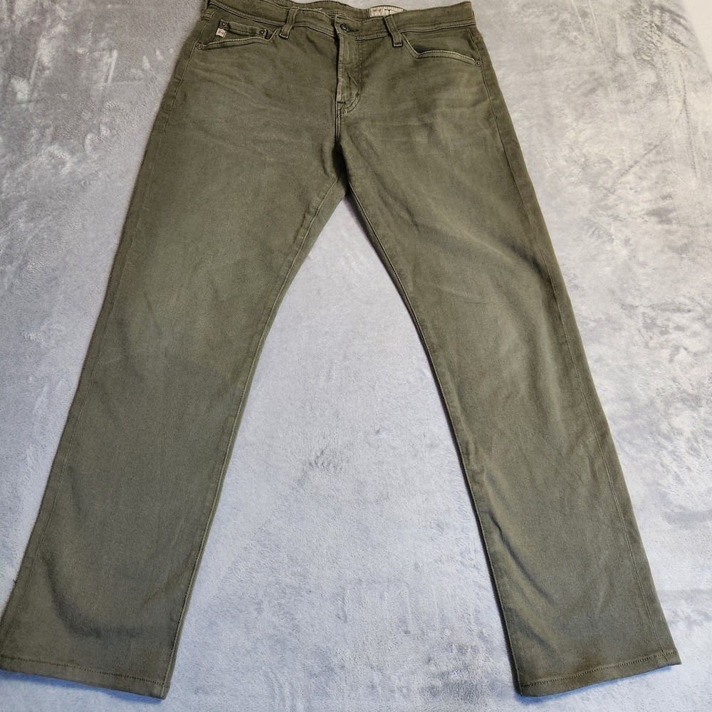 AG Adriano Goldschmied AG-ED Denim Everett Slim Straight Green Pants Men's 33x33